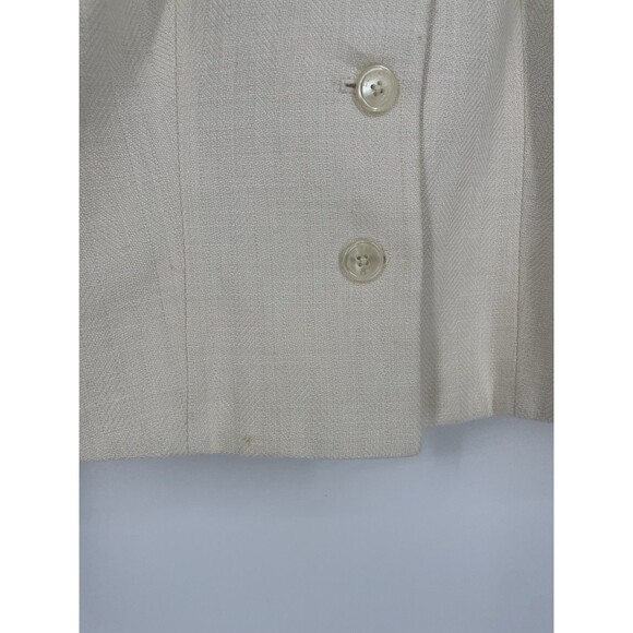 Lauren Ralph Lauren Blazer 100% Linen Mandarin Collar Herringbone Woven Jacket - Picture 14 of 15
